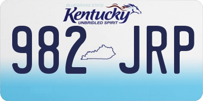 KY license plate 982JRP