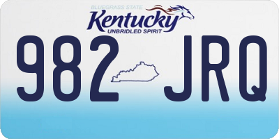 KY license plate 982JRQ