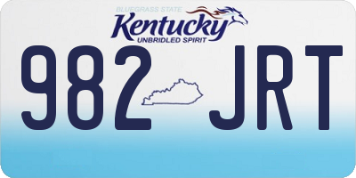 KY license plate 982JRT