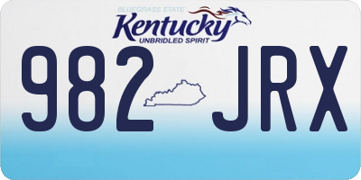 KY license plate 982JRX