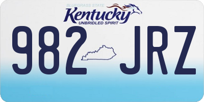 KY license plate 982JRZ