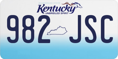 KY license plate 982JSC