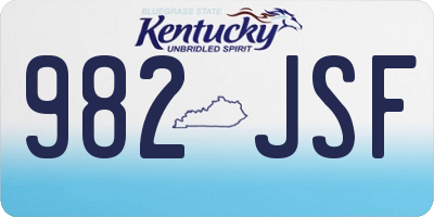 KY license plate 982JSF