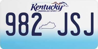 KY license plate 982JSJ