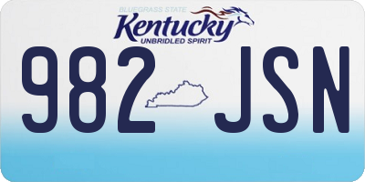KY license plate 982JSN