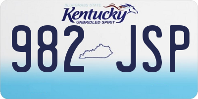 KY license plate 982JSP