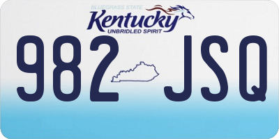 KY license plate 982JSQ