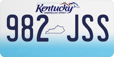 KY license plate 982JSS