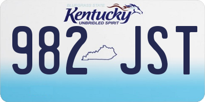 KY license plate 982JST