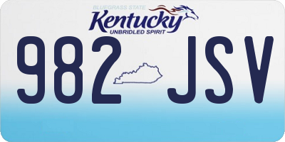 KY license plate 982JSV