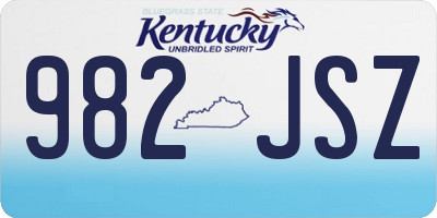 KY license plate 982JSZ