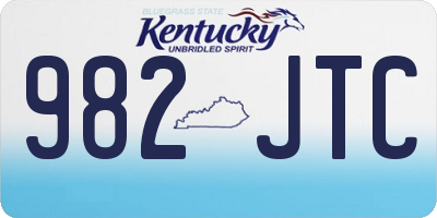 KY license plate 982JTC