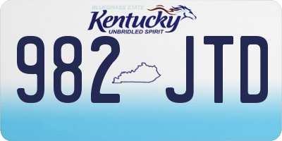 KY license plate 982JTD