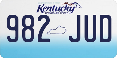 KY license plate 982JUD