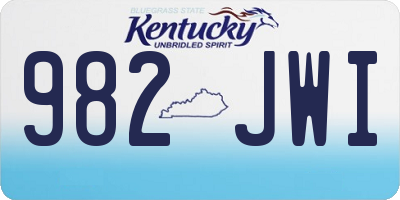 KY license plate 982JWI