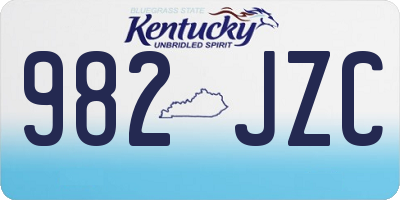 KY license plate 982JZC