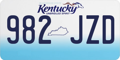 KY license plate 982JZD
