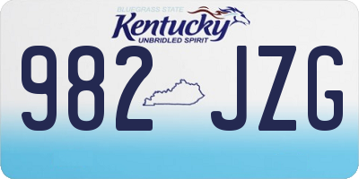 KY license plate 982JZG