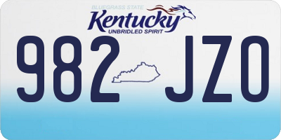 KY license plate 982JZO