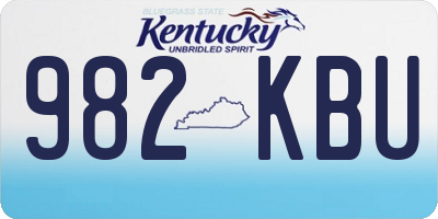 KY license plate 982KBU