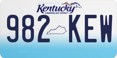 KY license plate 982KEW