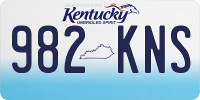 KY license plate 982KNS