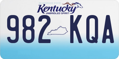 KY license plate 982KQA