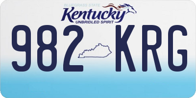 KY license plate 982KRG