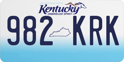 KY license plate 982KRK
