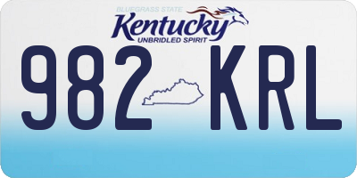 KY license plate 982KRL