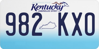 KY license plate 982KXO