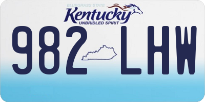 KY license plate 982LHW