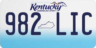 KY license plate 982LIC