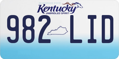 KY license plate 982LID