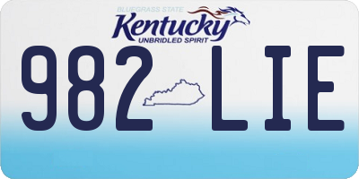 KY license plate 982LIE