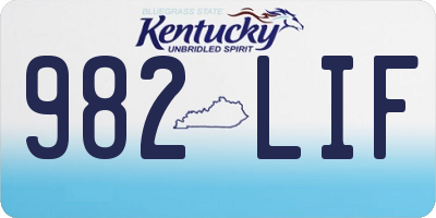 KY license plate 982LIF