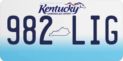 KY license plate 982LIG