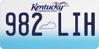 KY license plate 982LIH