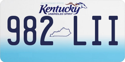 KY license plate 982LII