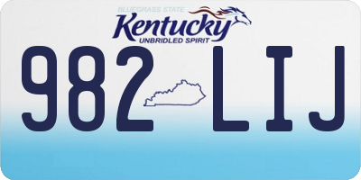 KY license plate 982LIJ