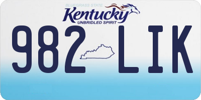 KY license plate 982LIK