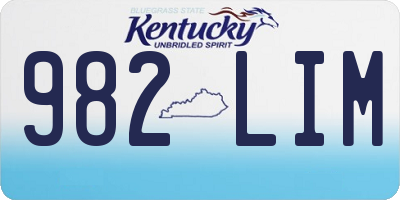 KY license plate 982LIM