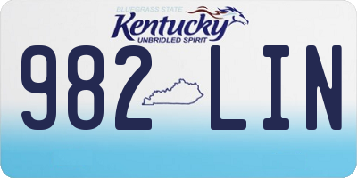 KY license plate 982LIN