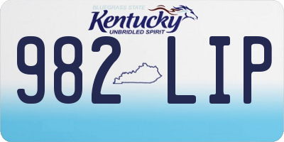 KY license plate 982LIP