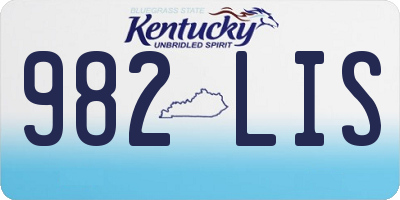 KY license plate 982LIS