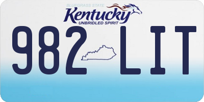 KY license plate 982LIT
