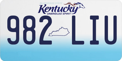 KY license plate 982LIU