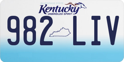 KY license plate 982LIV