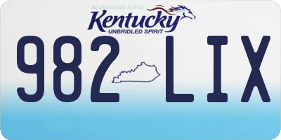 KY license plate 982LIX