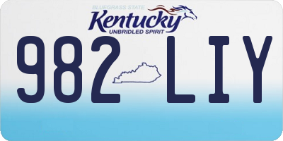 KY license plate 982LIY